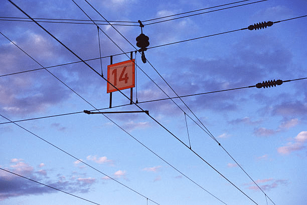 number 14 hanging on a wire